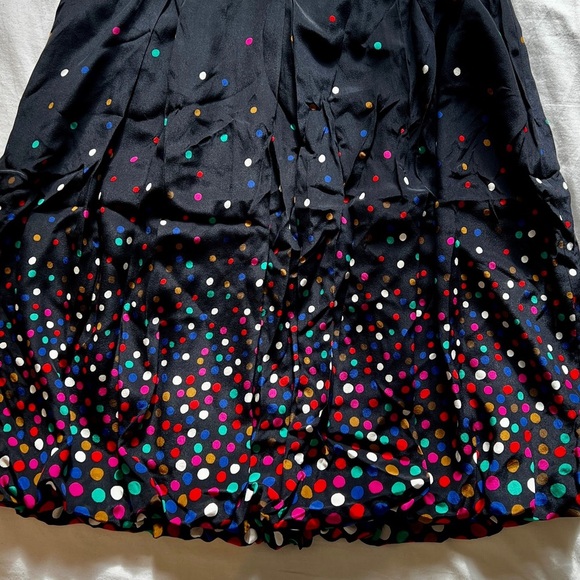Hobbs London Polka Dot A-Line Silk Skirt in Black Multicolor - Picture 4 of 10